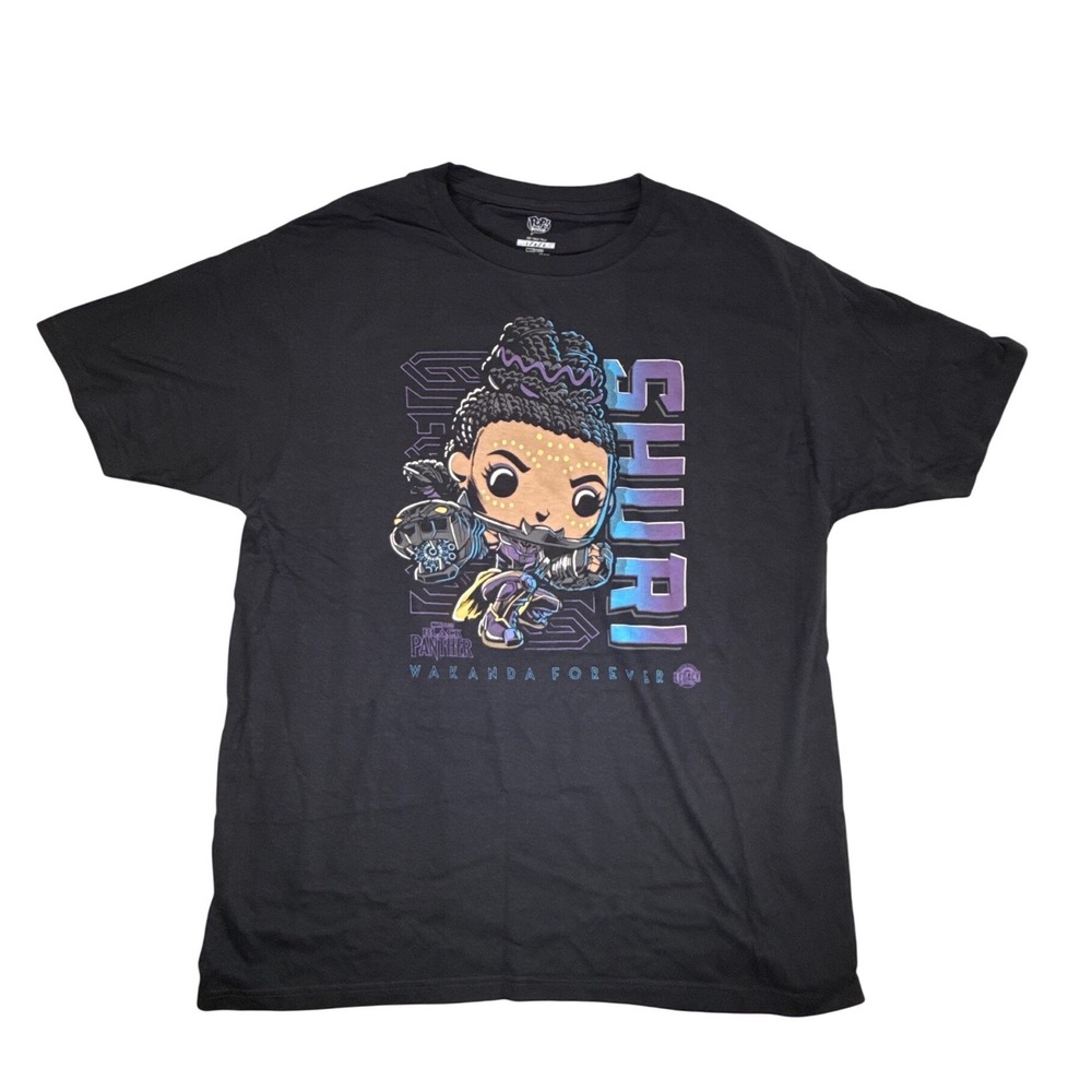 Marvel‎ Black Panther Wakanda Forever Shuri Funko Pop Tee Black Large T-Shirt